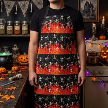 Dansande skelett på eldflammor för Halloween