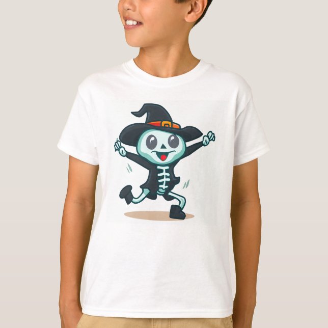Dansande skelett rolig t shirt (Framsida)