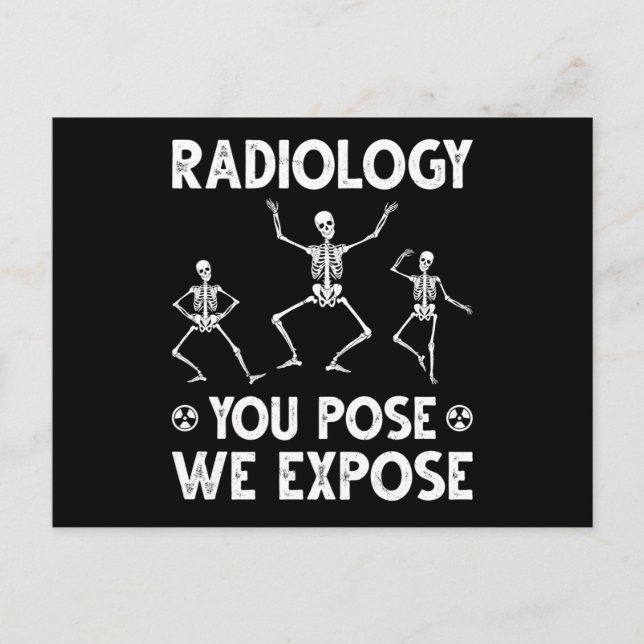 Dansande skelett Röntgen Radiologi Humor Vykort (Framsida)