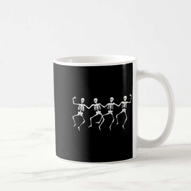 Dansande skelett - Skrämmande rolig Halloweenfest Kaffemugg (Höger)