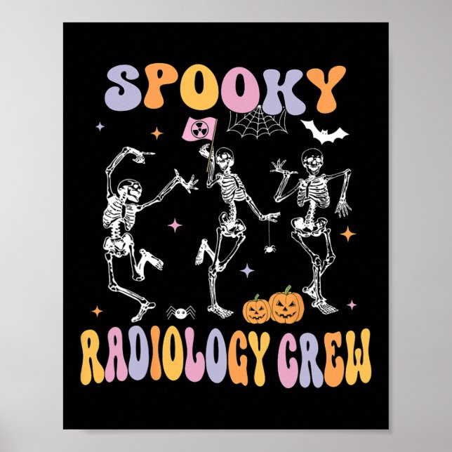 Dansande skelett spöklik radiologi besättning Rönt Poster (Framsidan)