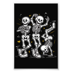 Dansande skelettdansutmaning Halloween Fototryck