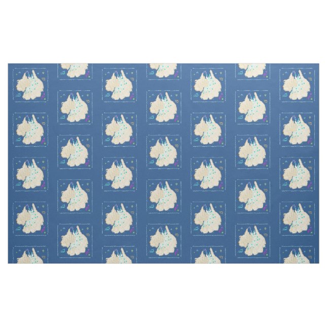 Dansande skotsk terrier tyg (Fat Quarter)