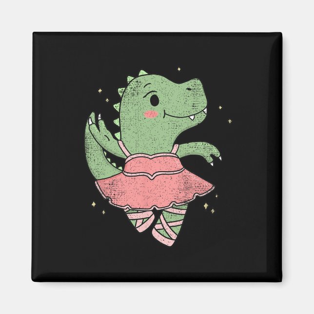 Dansande T-Rex Dinosaurie Llerina För Llet Dansare Magnet (Framsidan)