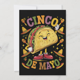 Dansande Taco Rolig Cinco De Mayo Fiesta Fest Inbjudningar