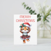 Dansande Tigerunge - Julkort