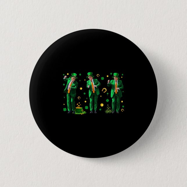 Dansande Trump St. Patrick's Day  Knapp (Framsida)