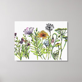 Dansande vildblommor canvastryck
