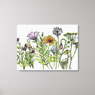 Dansande vildblommor canvastryck