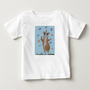 Dansande walescorgi med fjärilar t shirt