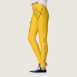 Dansar Dagen Mjuk Svart&Orange Minimal X Konst Leggings