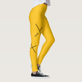Dansar Dagen Mjuk Svart&Orange Minimal X Konst Leggings