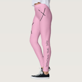 Dansar Dagen Mjuk Svart&Rosa Minimal X Konst Leggings