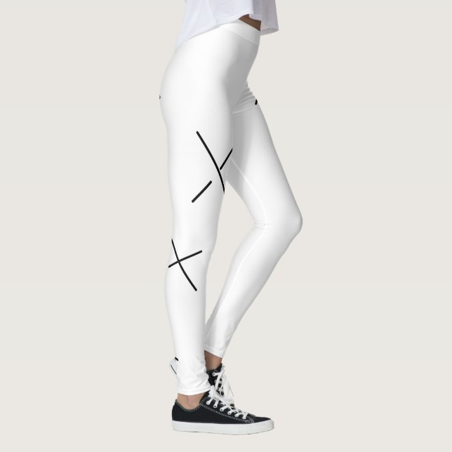 Dansar dagen mjuk svart&vit minimal X konst Leggings (Höger)