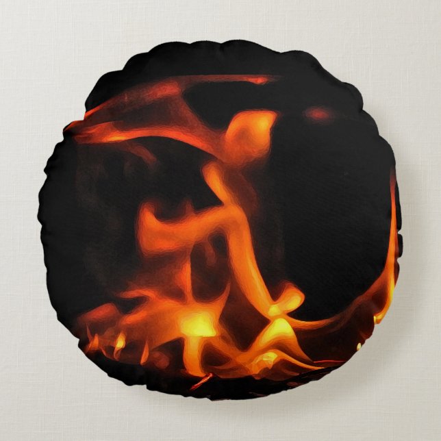 Dansar Fire Round Pillow Rund Kudde (Framsidan)