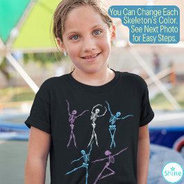 Dansar för skelettballerina spooky balletdansare t shirt