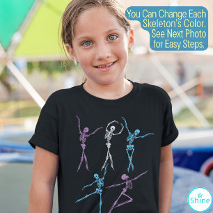 Dansar för skelettballerina spooky balletdansare t shirt