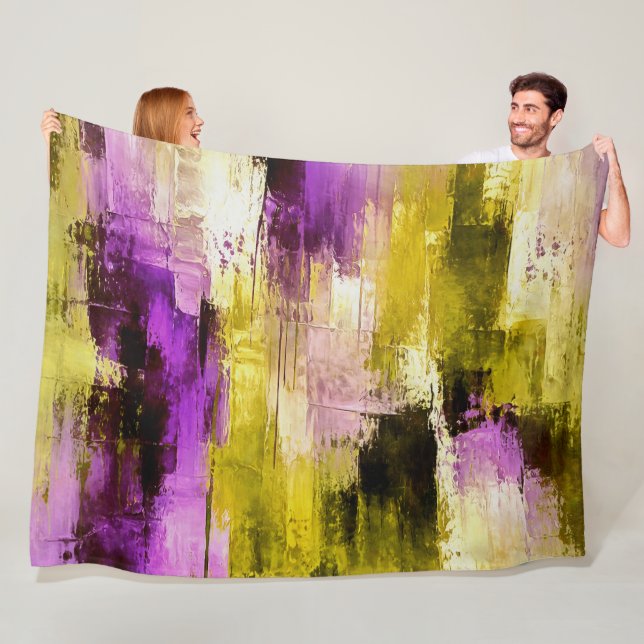 Dansar genom Violett Expressiv Modern Abstrakt Fleecefilt (På plats)