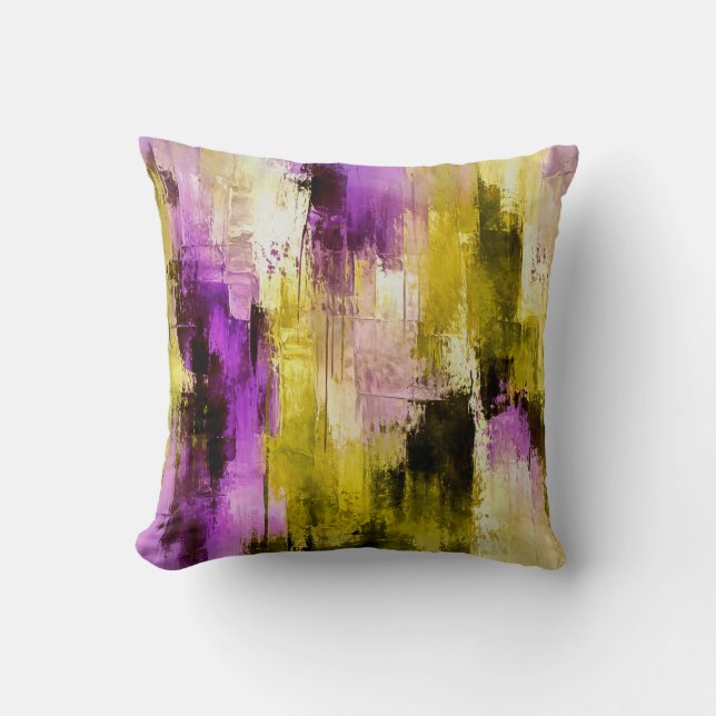 Dansar genom Violett Expressiv Modern Abstrakt Kudde (Framsida)