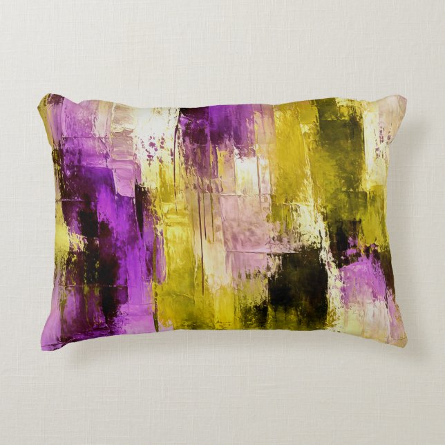 Dansar genom Violett Expressiv Modern Abstrakt Prydnadskudde (Framsidan)