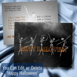Dansar Happy halloween svartvitt Vykort