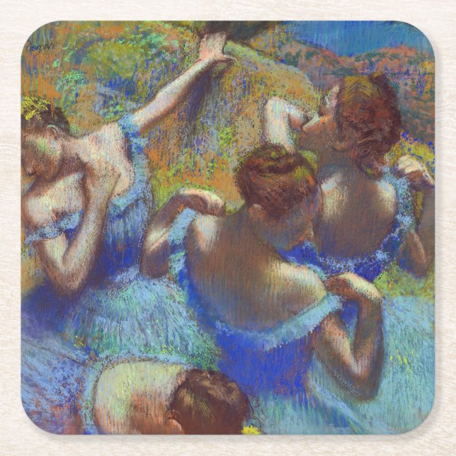 Dansar i blått, Edgar Degas Underlägg Papper Kvadrat (Framsidan)