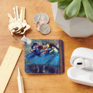 Dansar i Blue by Edgar Degas, Vintage Ballet Nyckelring