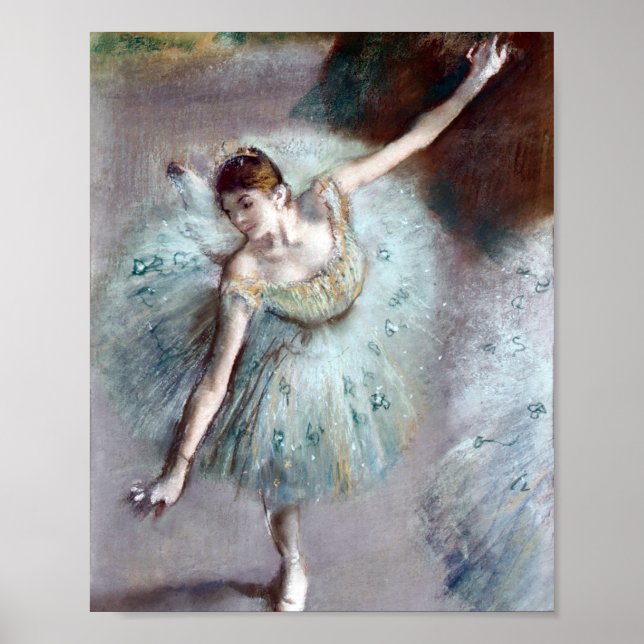 Dansar i Grönt av Edgar Degas Poster (Framsidan)