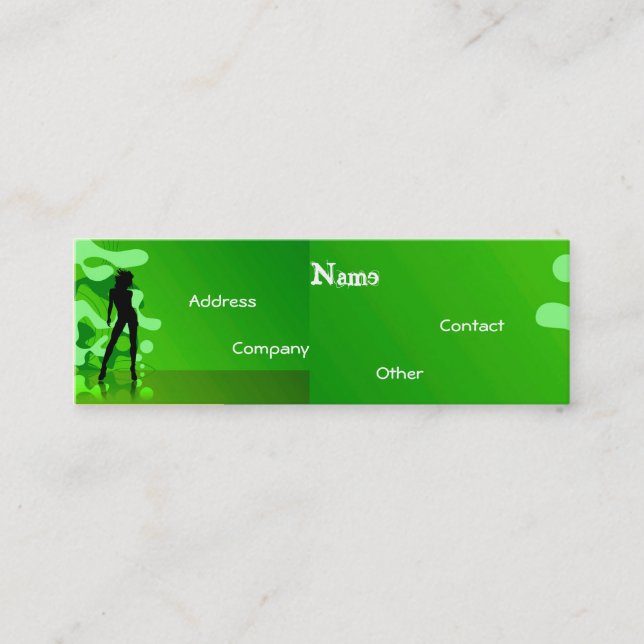 Dansar i Grönt Mini Visitkort (Framsida)