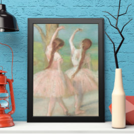 Dansar i Rosa av Edgar Degas, Vintage Ballet Art Poster