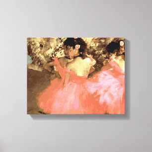Dansar i Rosa efter Degas Wrapped Canvas