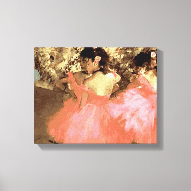 Dansar i Rosa efter Degas Wrapped Canvas (Framsida)