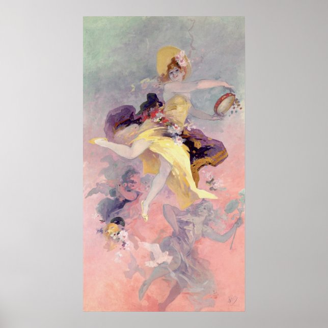 Dansar med baskiska Tambourine Poster (Framsidan)