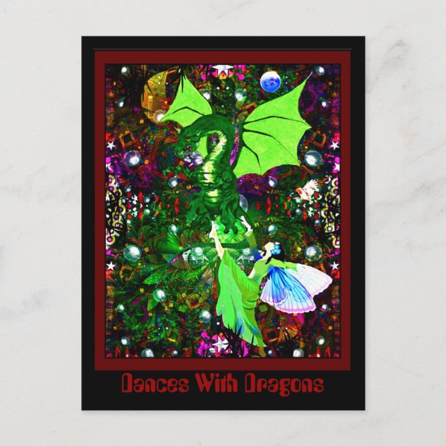 Dansar med drakar vykort (Framsida)