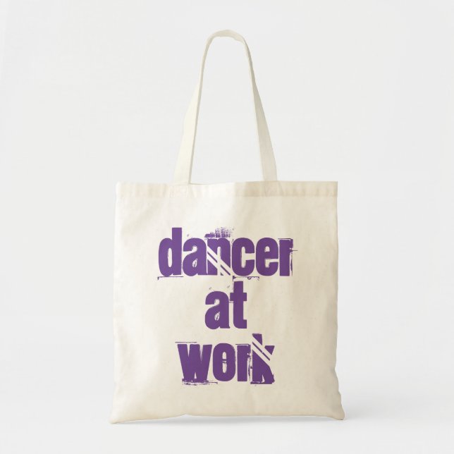 Dansar på Work White/Lila Tote Bag Tygkasse (Framsidan)