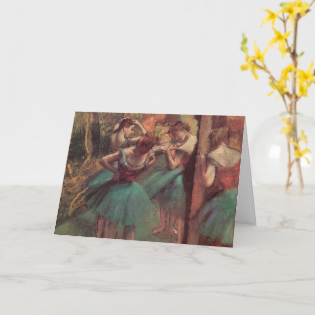 Dansar, Rosa och Grönt av Edgar Degas Kort (Gul blomma)