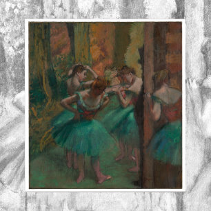Dansar, Rosa och Grönt av Edgar Degas Poster
