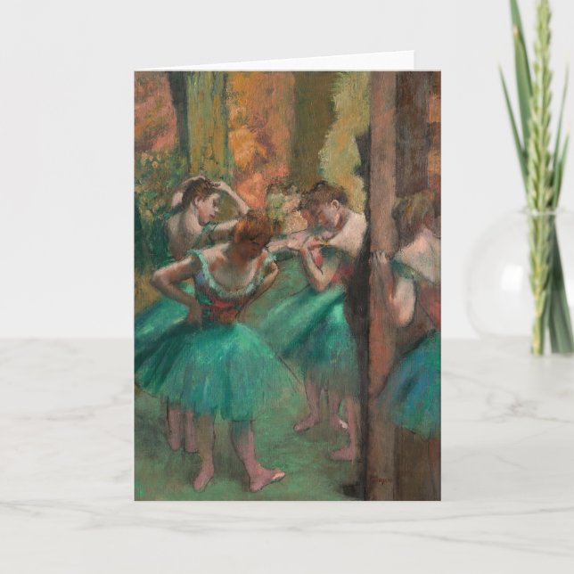 Dansar, Rosa och Grönt | Edgar Degas Kort (Framsida)
