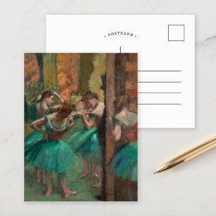 Dansar, Rosa och Grönt   Edgar Degas Vykort