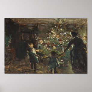 Dansar runt Julgran Vintage Print. Poster