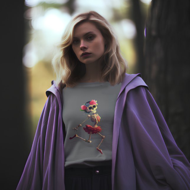 Dansar Skeleton Blommigt Utandning T Shirt (Skapare uppladdad)