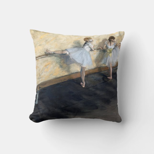 Dansar som är verksamma vid barren, Edgar Degas Kudde (Framsida)