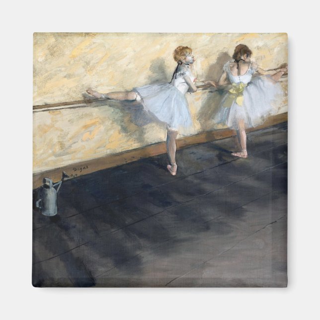 Dansar som är verksamma vid barren, Edgar Degas Magnet (Framsidan)