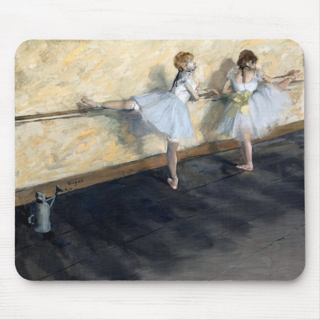Dansar som är verksamma vid barren, Edgar Degas Musmatta (Framsidan)