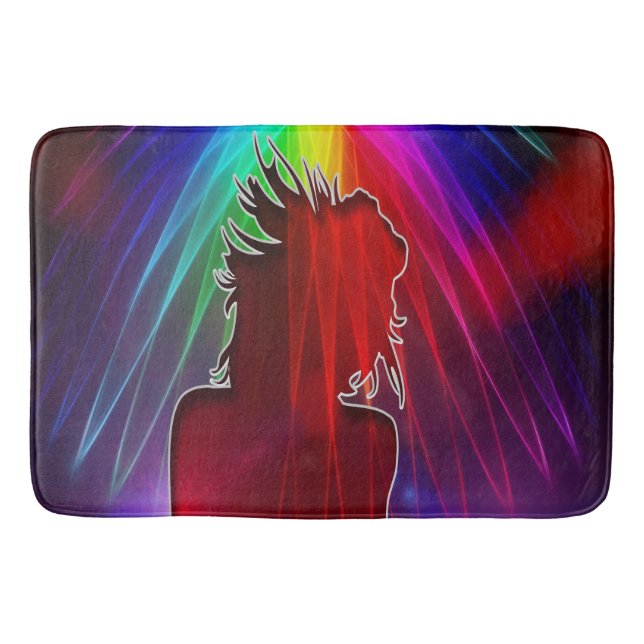 Dansar under neonregnbågsbälte Bath Mat Badrumsmatta (Framsidan)