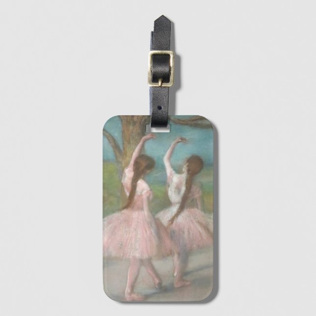 Dansar vid Rosa Edgar Degas Bagagebricka (Framsida vertikal)