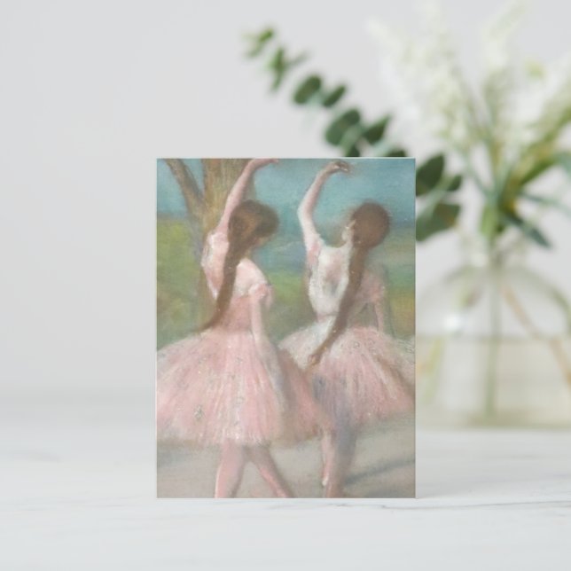 Dansar vid Rosa Edgar Degas Vykort (Stående Fram)