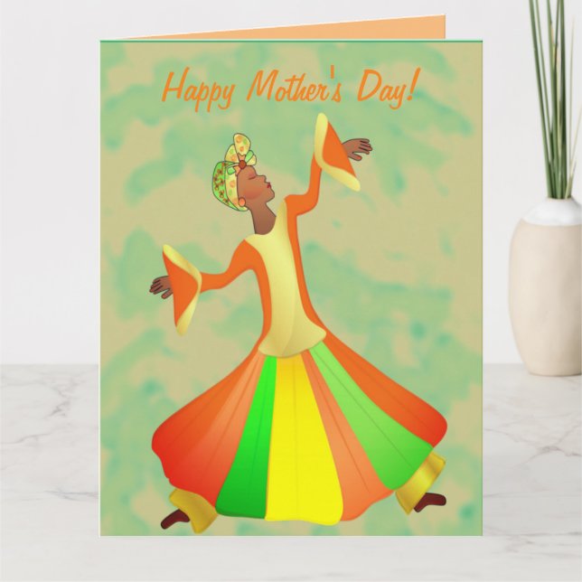 Dansare afroamerikansk mors dag kort (Framsida)