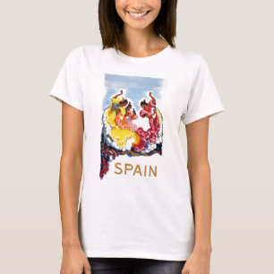 Dansare för vintageSpanien flamenco reser Tee