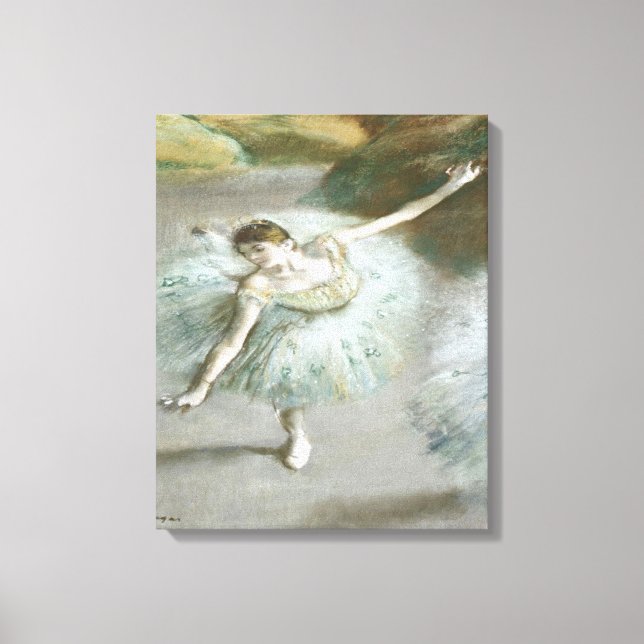 Dansare i grönt av Edgar Degas  Canvastryck (Framsida)